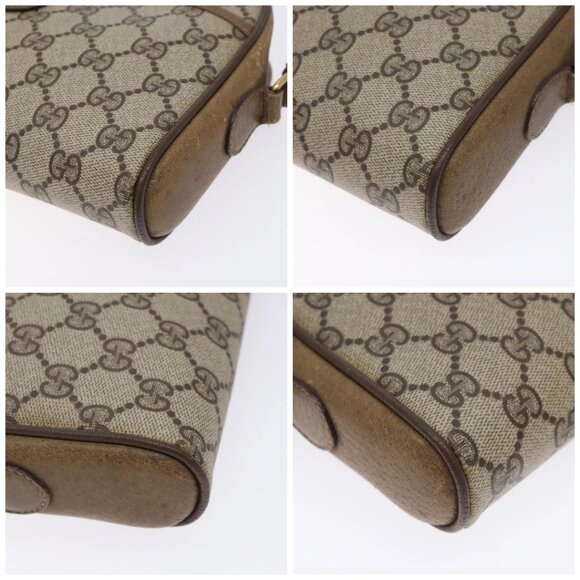 GUCCI GG Supreme Web Sherry Line Bag PVC Beige Gold 116 02 089 Auth BA4187 - Picture 15 of 16